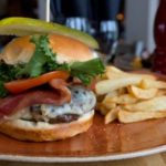 Gourmet burger and wedges at Whitehorn Bistro