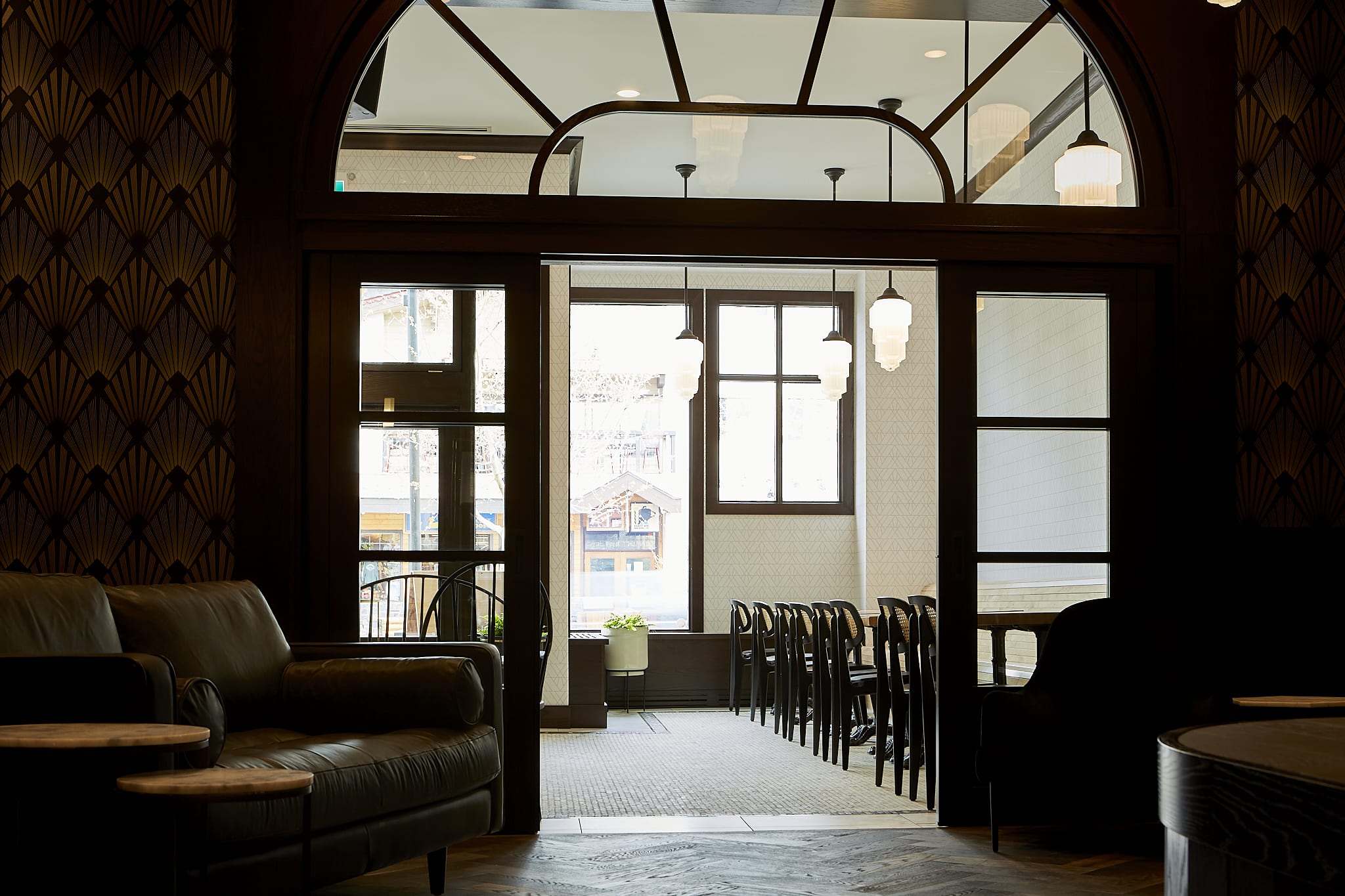 The lounge and parlour offer two unique dining spaces. Photo by McKeown Studios